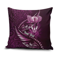 Personalised All Pink New Zealand Darts Pillow Cover Aoteroa Fern Maori Galaxy Style LT14 Pink - Polynesian Pride
