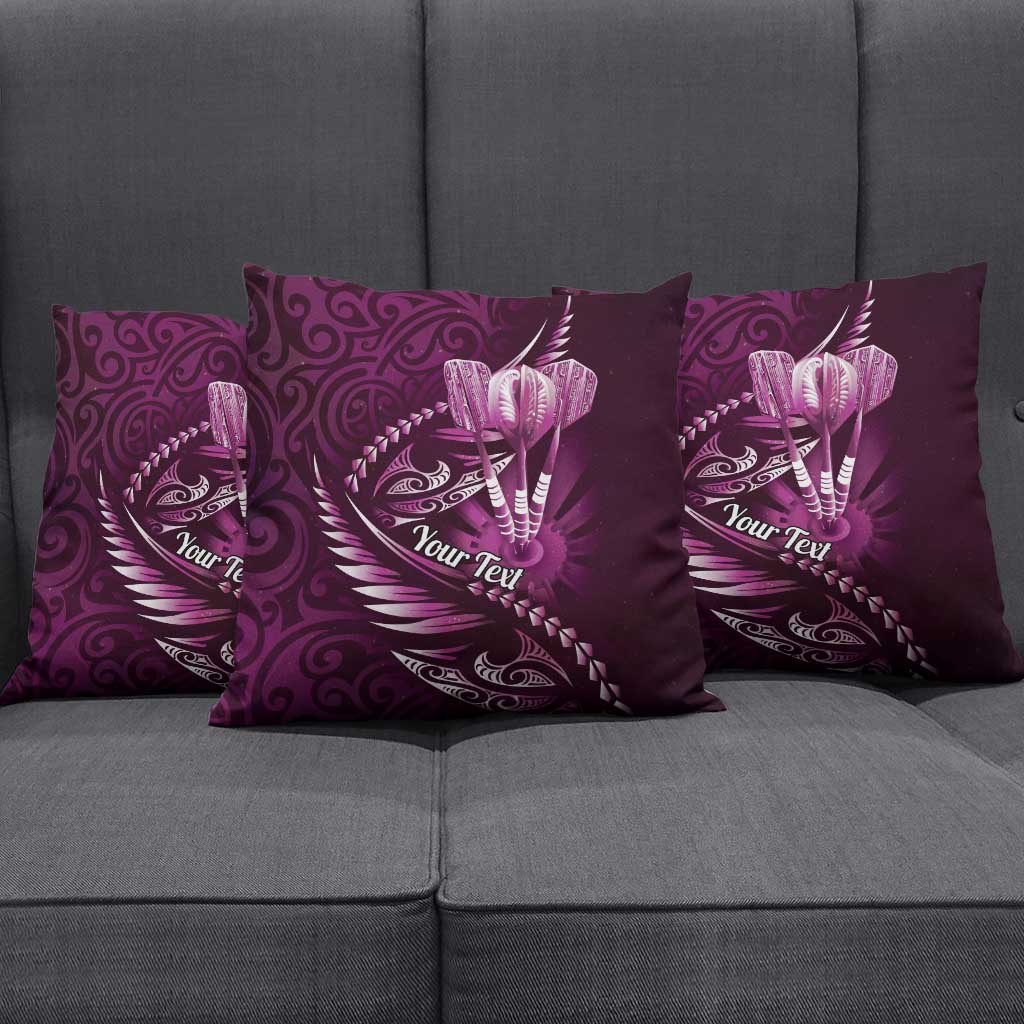 Personalised All Pink New Zealand Darts Pillow Cover Aoteroa Fern Maori Galaxy Style LT14 - Polynesian Pride