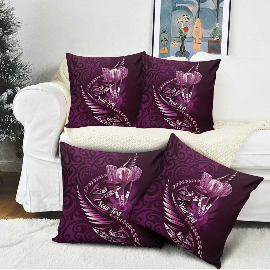 Personalised All Pink New Zealand Darts Pillow Cover Aoteroa Fern Maori Galaxy Style LT14 - Polynesian Pride