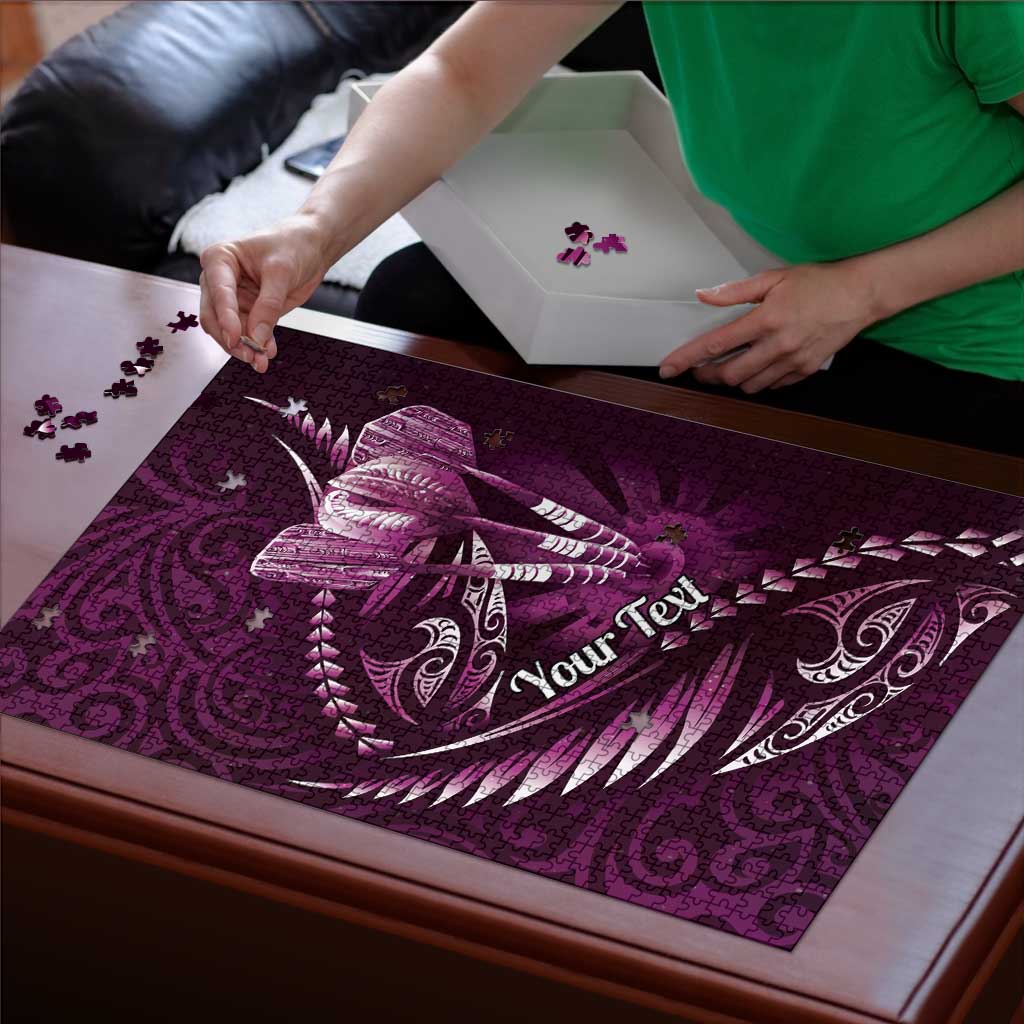 Personalised All Pink New Zealand Darts Puzzle Aoteroa Fern Maori Galaxy Style - Polynesian Pride