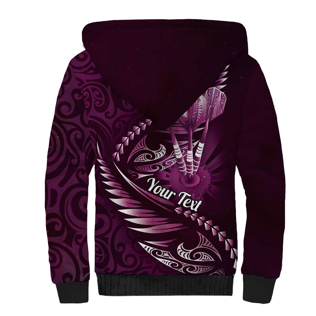 Personalised All Pink New Zealand Darts Sherpa Hoodie Aoteroa Fern Maori Galaxy Style