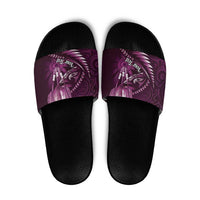 Personalised All Pink New Zealand Darts Slide Sandals Aoteroa Fern Maori Galaxy Style LT14 Pink - Polynesian Pride
