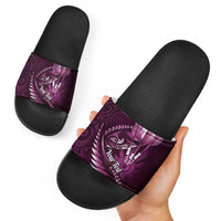 Personalised All Pink New Zealand Darts Slide Sandals Aoteroa Fern Maori Galaxy Style LT14 - Polynesian Pride