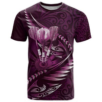 Personalised All Pink New Zealand Darts T Shirt Aoteroa Fern Maori Galaxy Style