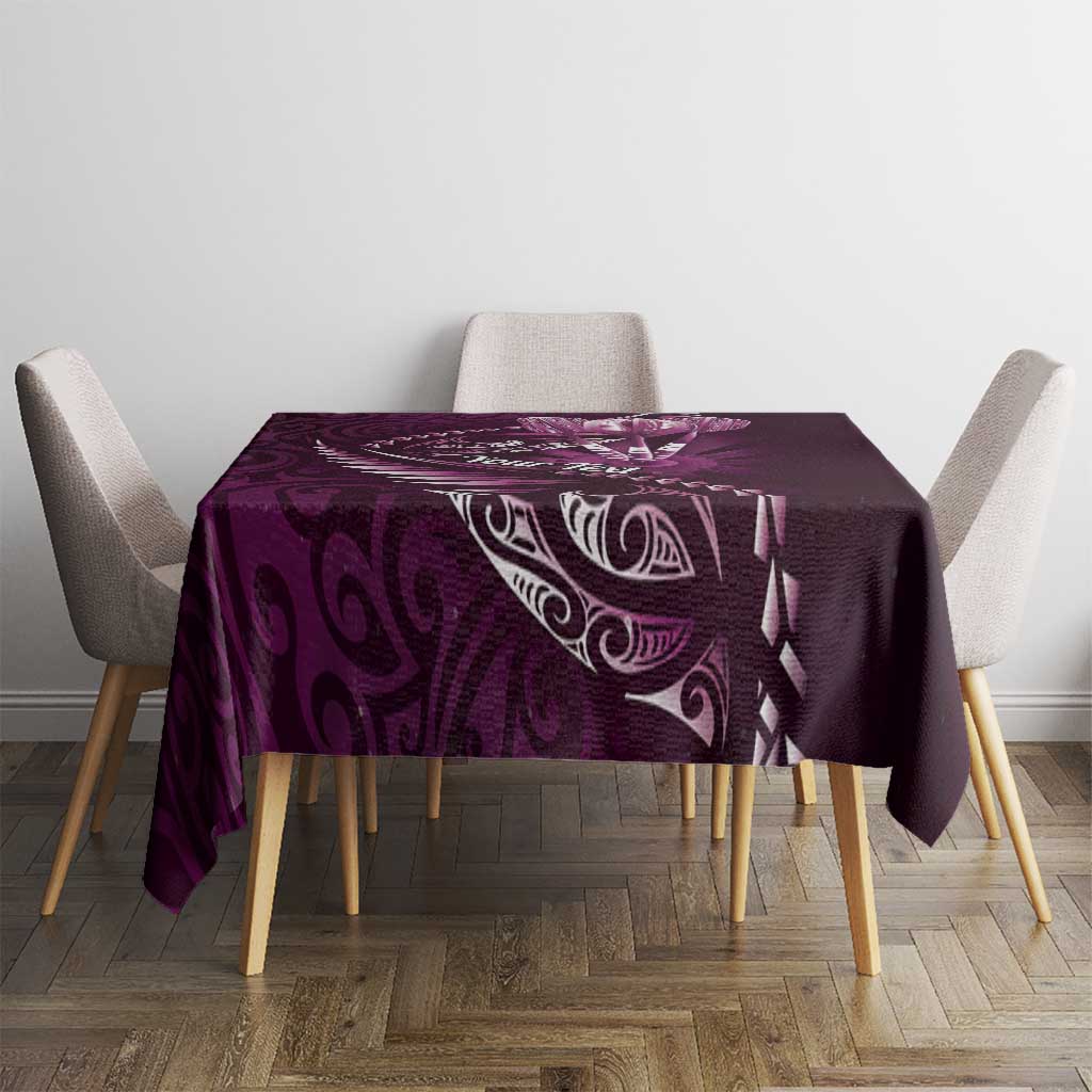 Personalised All Pink New Zealand Darts Tablecloth Aoteroa Fern Maori Galaxy Style