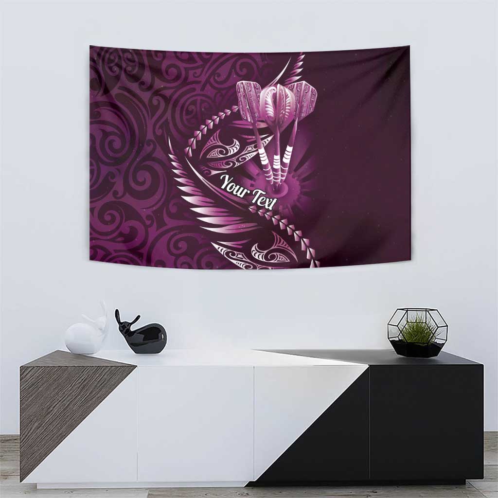 Personalised All Pink New Zealand Darts Tapestry Aoteroa Fern Maori Galaxy Style