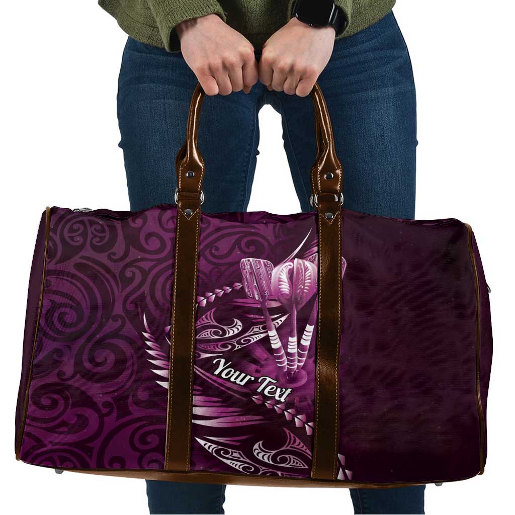 Personalised All Pink New Zealand Darts Travel Bag Aoteroa Fern Maori Galaxy Style - Polynesian Pride