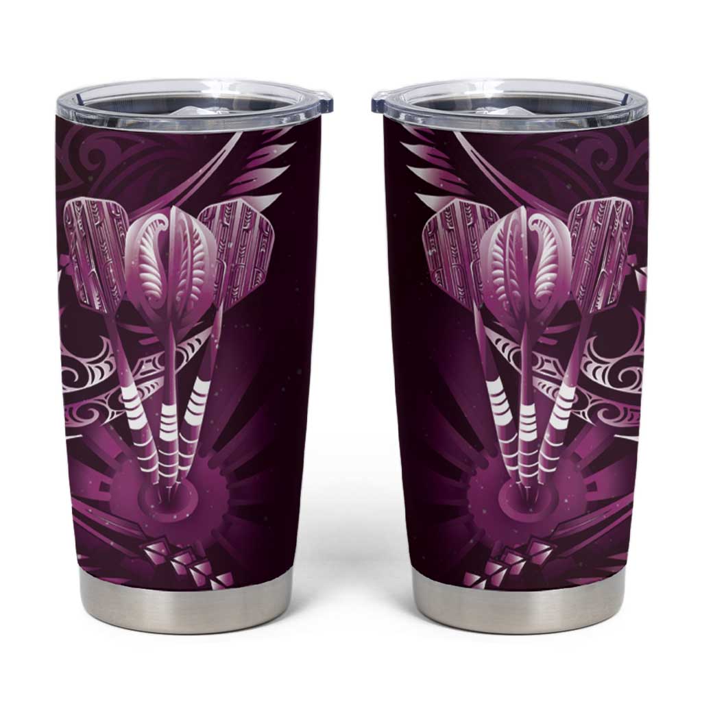 All Pink New Zealand Darts Tumbler Cup Aoteroa Fern Maori Galaxy Style