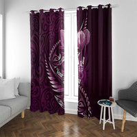 Personalised All Pink New Zealand Darts Window Curtain Aoteroa Fern Maori Galaxy Style LT14 With Grommets Pink - Polynesian Pride