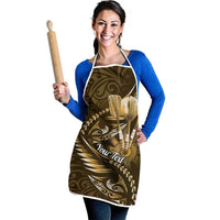 Personalised All Gold New Zealand Darts Apron Aoteroa Fern Maori Galaxy Style - Polynesian Pride