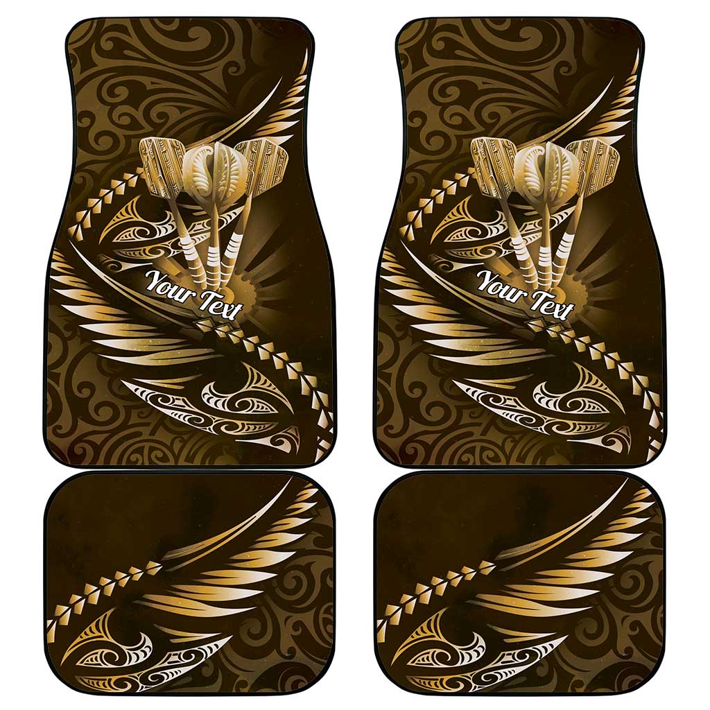 Personalised All Gold New Zealand Darts Car Mats Aoteroa Fern Maori Galaxy Style LT14 - Polynesian Pride
