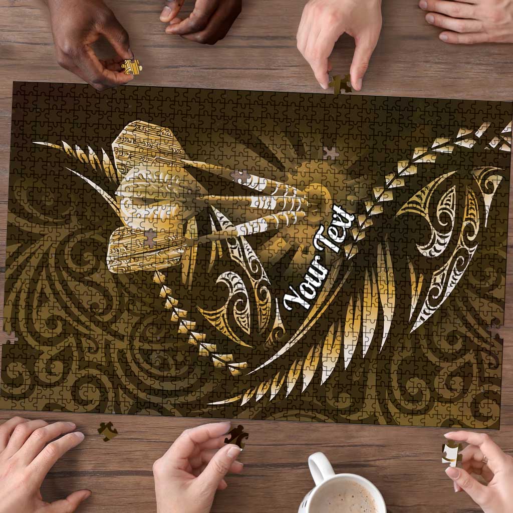 Personalised All Gold New Zealand Darts Puzzle Aoteroa Fern Maori Galaxy Style - Polynesian Pride
