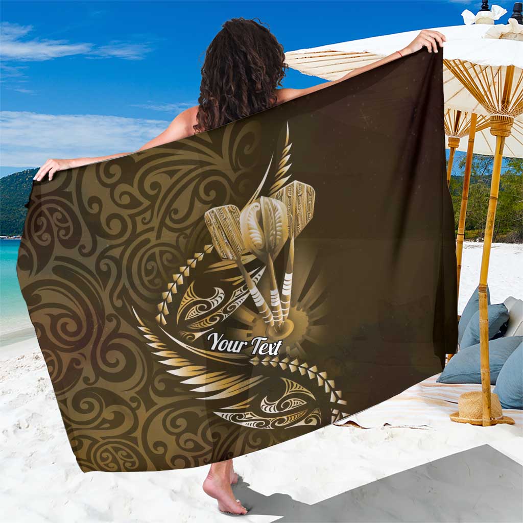 Personalised All Gold New Zealand Darts Sarong Aoteroa Fern Maori Galaxy Style