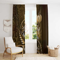 Personalised All Gold New Zealand Darts Window Curtain Aoteroa Fern Maori Galaxy Style LT14 - Polynesian Pride