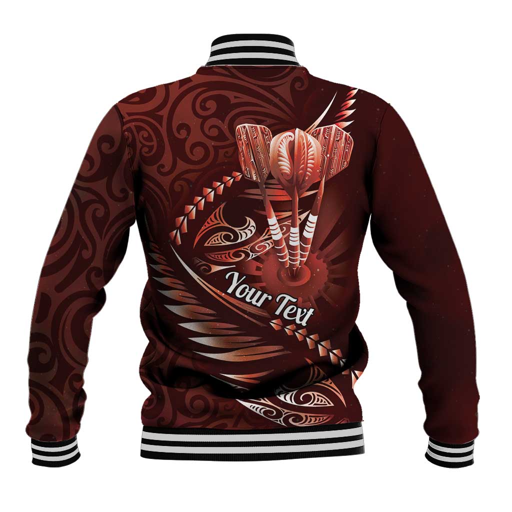Personalised All Red New Zealand Darts Baseball Jacket Aoteroa Fern Maori Galaxy Style