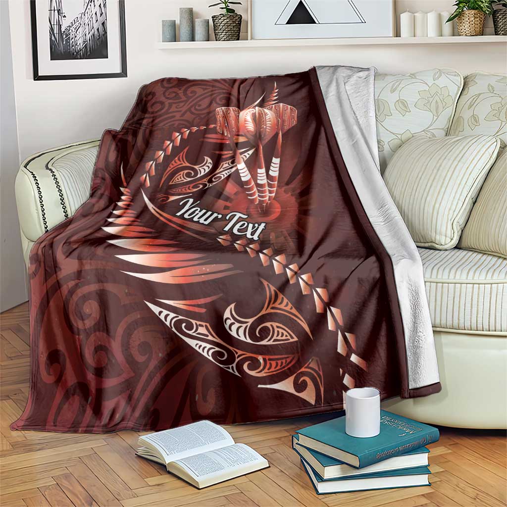 Personalised All Red New Zealand Darts Blanket Aoteroa Fern Maori Galaxy Style