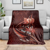 Personalised All Red New Zealand Darts Blanket Aoteroa Fern Maori Galaxy Style