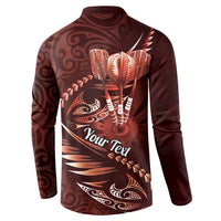 Personalised All Red New Zealand Darts Button Sweatshirt Aoteroa Fern Maori Galaxy Style