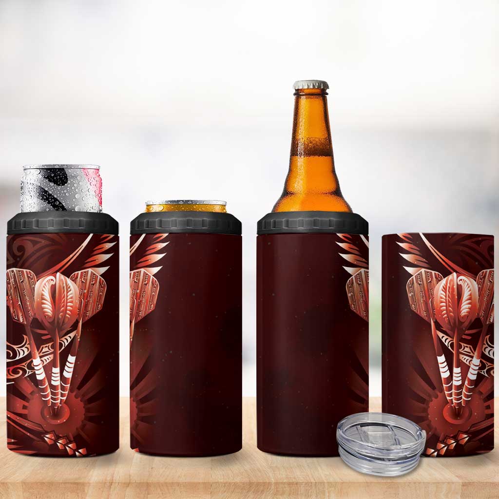 All Red New Zealand Darts 4 in 1 Can Cooler Tumbler Aoteroa Fern Maori Galaxy Style