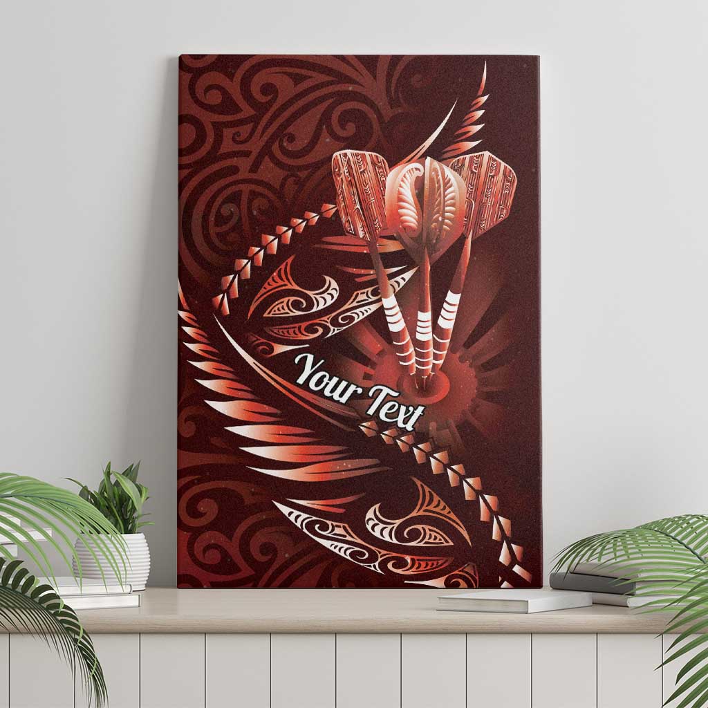 Personalised All Red New Zealand Darts Canvas Wall Art Aoteroa Fern Maori Galaxy Style