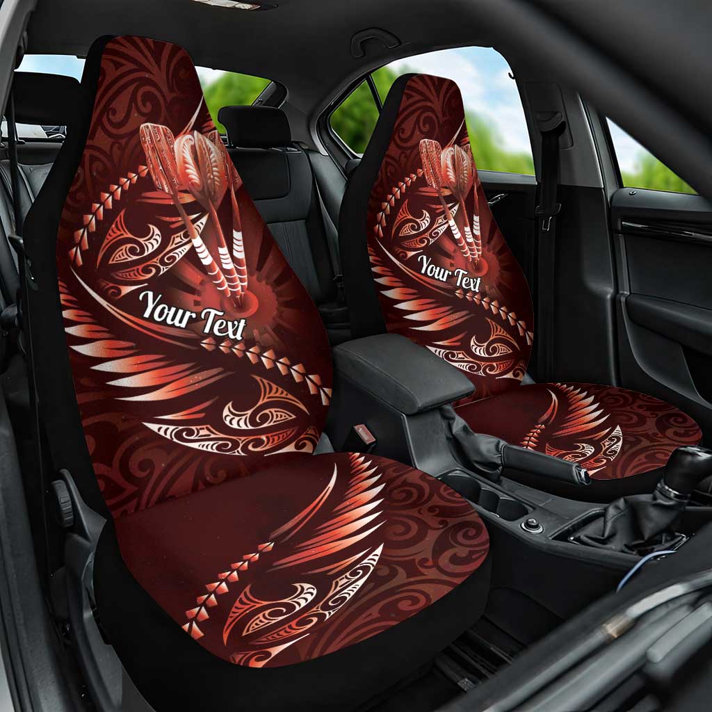 Personalised All Red New Zealand Darts Car Seat Cover Aoteroa Fern Maori Galaxy Style