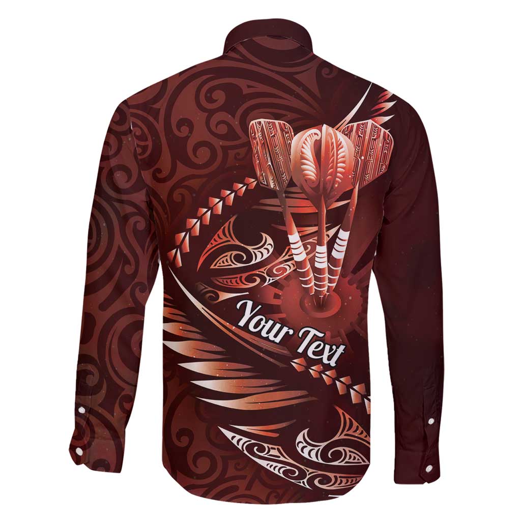 Personalised All Red New Zealand Darts Family Matching Short Sleeve Bodycon Dress and Hawaiian Shirt Aoteroa Fern Maori Galaxy Style