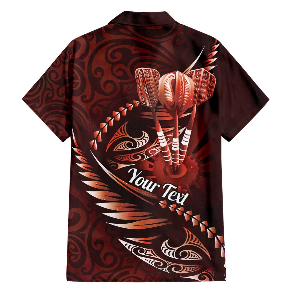Personalised All Red New Zealand Darts Family Matching Summer Maxi Dress and Hawaiian Shirt Aoteroa Fern Maori Galaxy Style