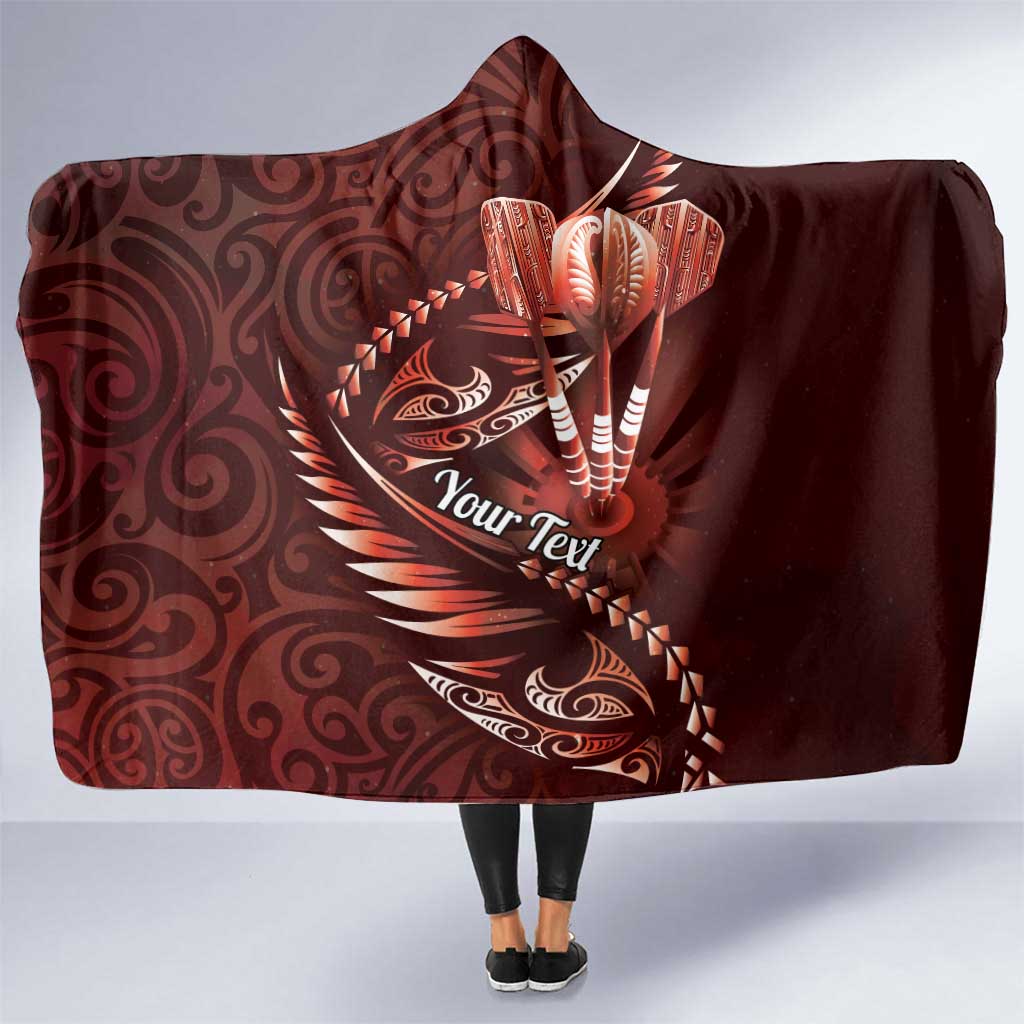 Personalised All Red New Zealand Darts Hooded Blanket Aoteroa Fern Maori Galaxy Style