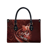 Personalised All Red New Zealand Darts Leather Bag Aoteroa Fern Maori Galaxy Style - undefined