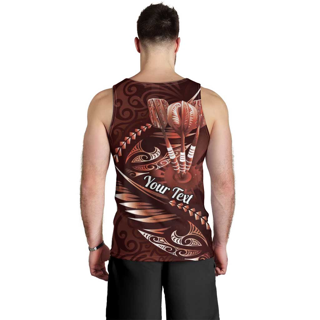 Personalised All Red New Zealand Darts Men Tank Top Aoteroa Fern Maori Galaxy Style