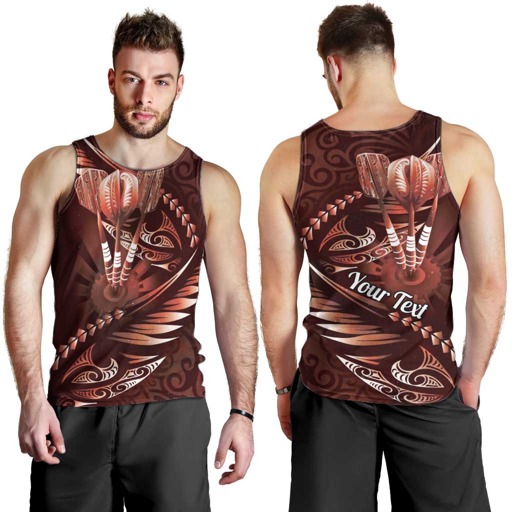 Personalised All Red New Zealand Darts Men Tank Top Aoteroa Fern Maori Galaxy Style