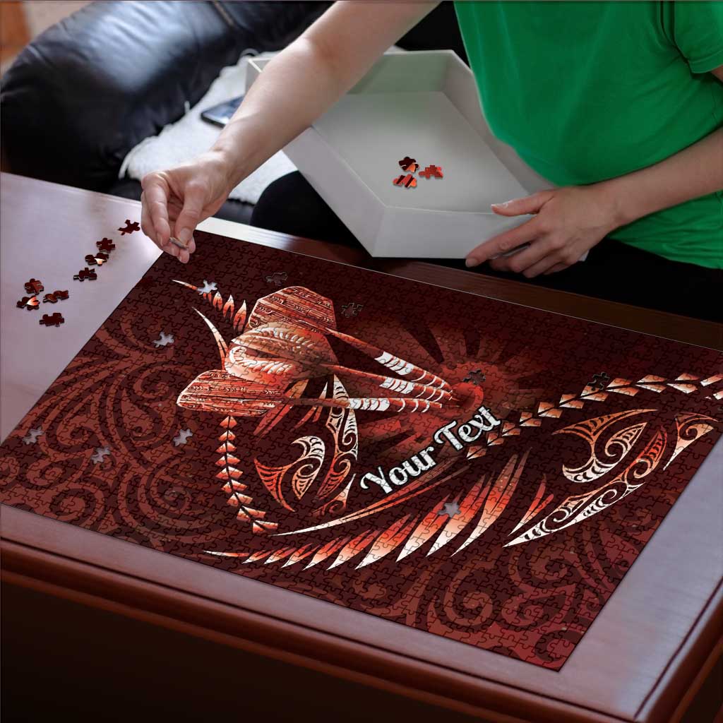 Personalised All Red New Zealand Darts Puzzle Aoteroa Fern Maori Galaxy Style - Polynesian Pride
