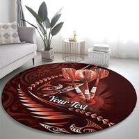 Personalised All Red New Zealand Darts Round Carpet Aoteroa Fern Maori Galaxy Style