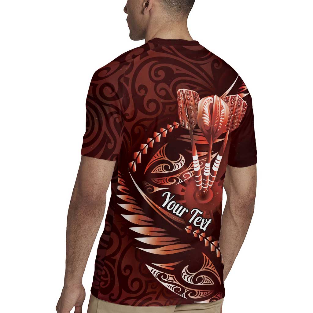 Personalised All Red New Zealand Darts Rugby Jersey Aoteroa Fern Maori Galaxy Style