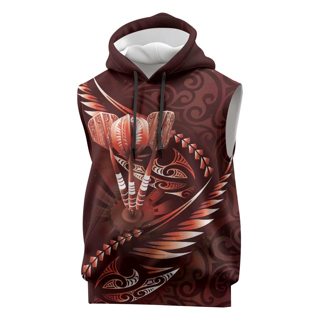 Personalised All Red New Zealand Darts Sleeveless Hoodie Aoteroa Fern Maori Galaxy Style - Polynesian Pride
