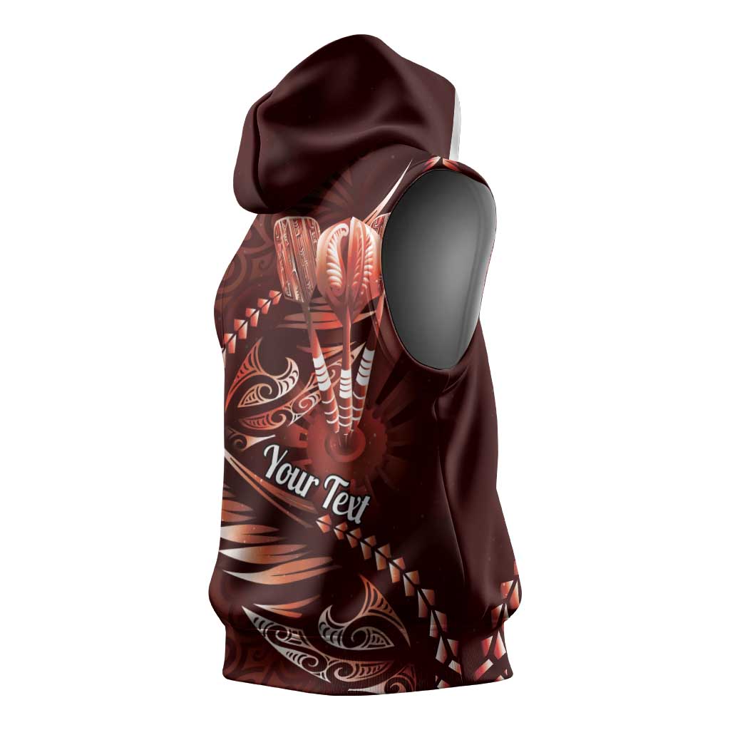Personalised All Red New Zealand Darts Sleeveless Hoodie Aoteroa Fern Maori Galaxy Style - Polynesian Pride