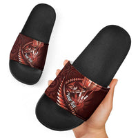 Personalised All Red New Zealand Darts Slide Sandals Aoteroa Fern Maori Galaxy Style - Polynesian Pride