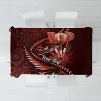 Personalised All Red New Zealand Darts Tablecloth Aoteroa Fern Maori Galaxy Style