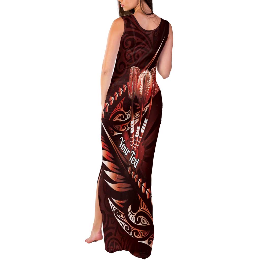 Personalised All Red New Zealand Darts Tank Maxi Dress Aoteroa Fern Maori Galaxy Style