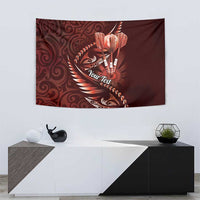 Personalised All Red New Zealand Darts Tapestry Aoteroa Fern Maori Galaxy Style