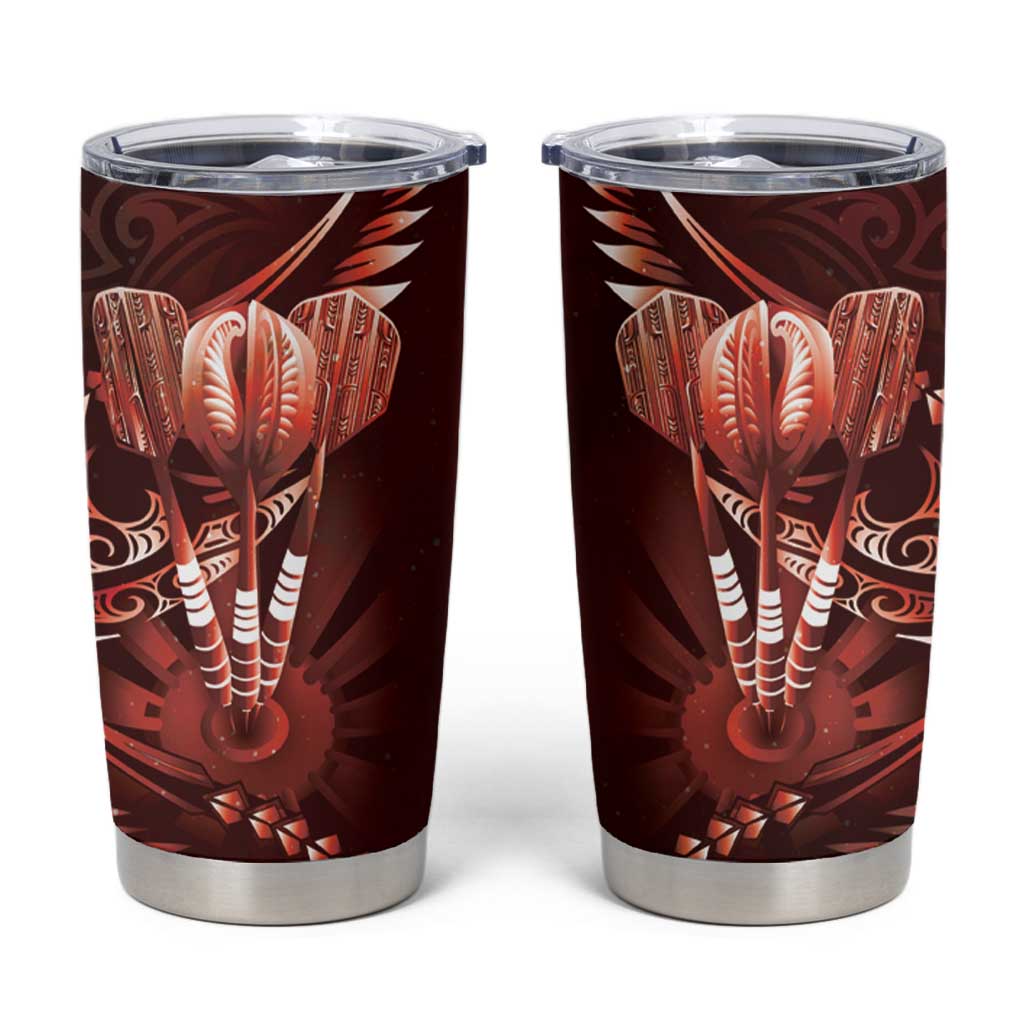 All Red New Zealand Darts Tumbler Cup Aoteroa Fern Maori Galaxy Style