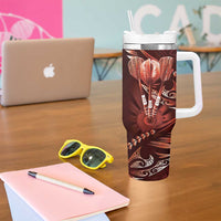All Red New Zealand Darts Tumbler With Handle Aoteroa Fern Maori Galaxy Style LT14 - Polynesian Pride