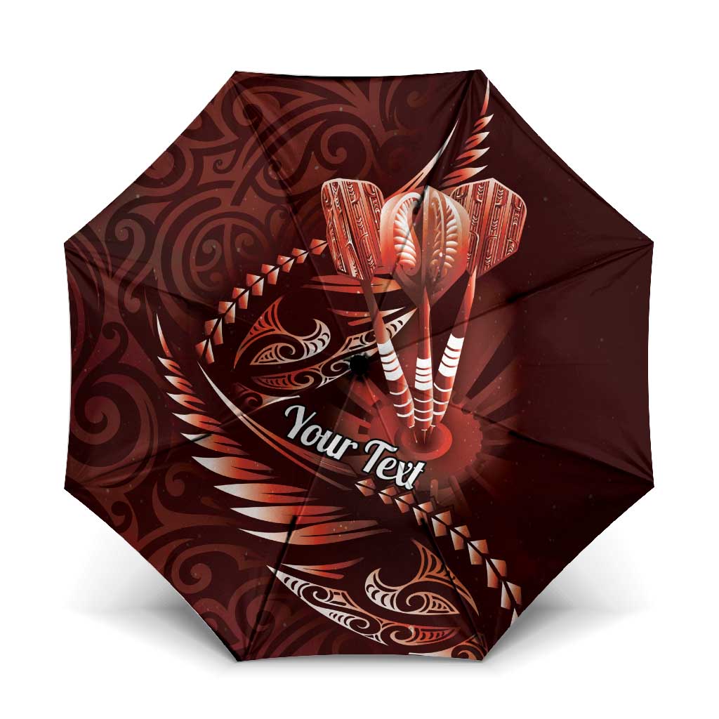 Personalised All Red New Zealand Darts Umbrella Aoteroa Fern Maori Galaxy Style - Polynesian Pride