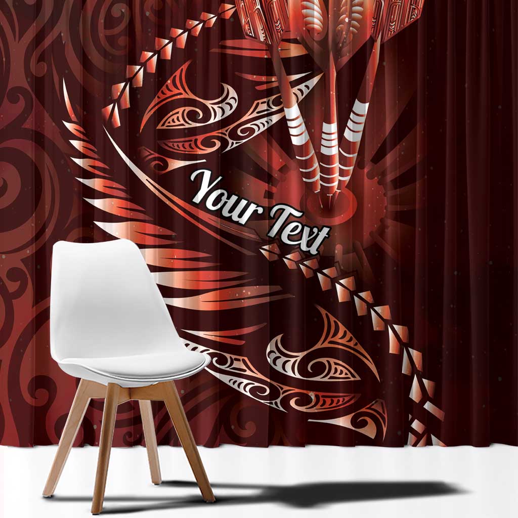 Personalised All Red New Zealand Darts Window Curtain Aoteroa Fern Maori Galaxy Style LT14 - Polynesian Pride