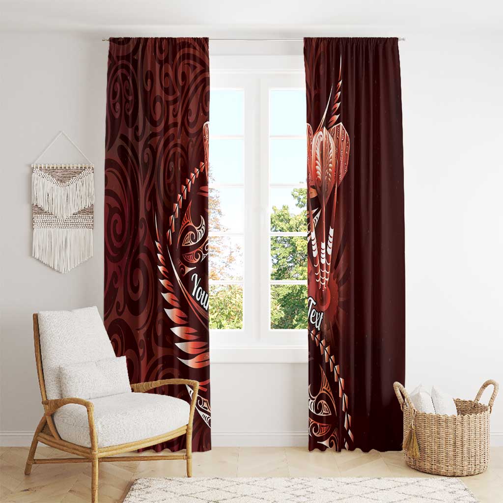 Personalised All Red New Zealand Darts Window Curtain Aoteroa Fern Maori Galaxy Style LT14 - Polynesian Pride