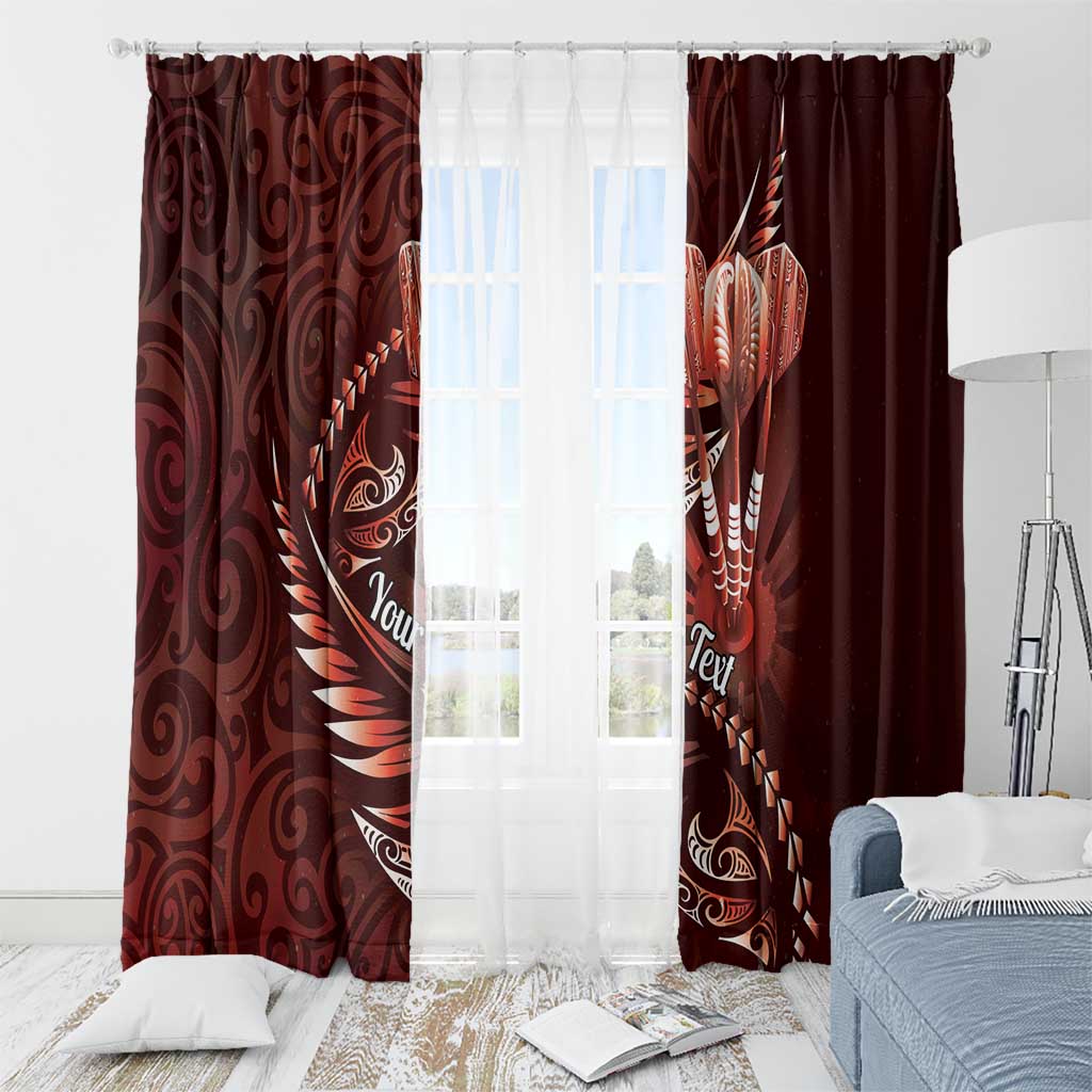 Personalised All Red New Zealand Darts Window Curtain Aoteroa Fern Maori Galaxy Style LT14 - Polynesian Pride