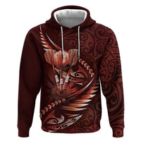 Personalised All Red New Zealand Darts Zip Hoodie Aoteroa Fern Maori Galaxy Style