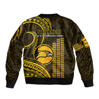 Hawaii Nanakuli High And Intermediate School Sleeve Zip Bomber Jacket Polynesian Kakau Pattern LT14 - Polynesian Pride