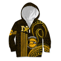 Personalised Hawaii Nanakuli High And Intermediate School Kid Hoodie Polynesian Kakau Pattern LT14 Zip Hoodie Gold - Polynesian Pride