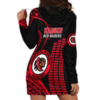 Hawaii Kahuku High And Intermediate School Hoodie Dress Red Raiders Kakau Pattern LT14 - Polynesian Pride